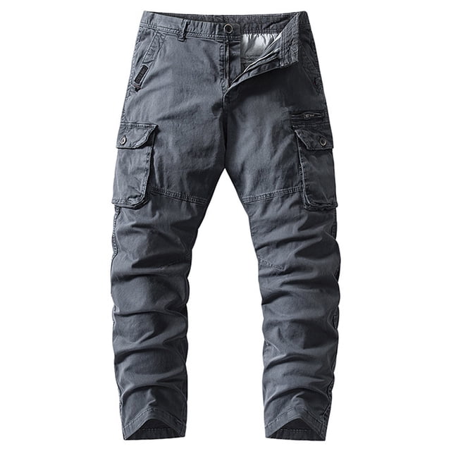 Pantalones largos para hombre, moda informal, cómodos, sólidos, con bolsillos, con cordón ajustable, pantalones regulares de poliéster para hombre.