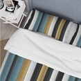 thumbnail image 4 of Designart "Classic Pinstripes In Green And Gold" Striped Bedding Covert Set - Modern & Contemporary Bed Set With 2 Shams, 4 of 5