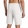 thumbnail image 4 of Domuza Mens Cotton Linen Yoga Beach Shorts Lightweight Workout Board Baggy Shorts Classic Summer Yoga Short White XL, 4 of 7