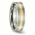 thumbnail image 4 of Titanium Flat 14k Yellow Inlay 6mm Brushed Band, 4 of 11