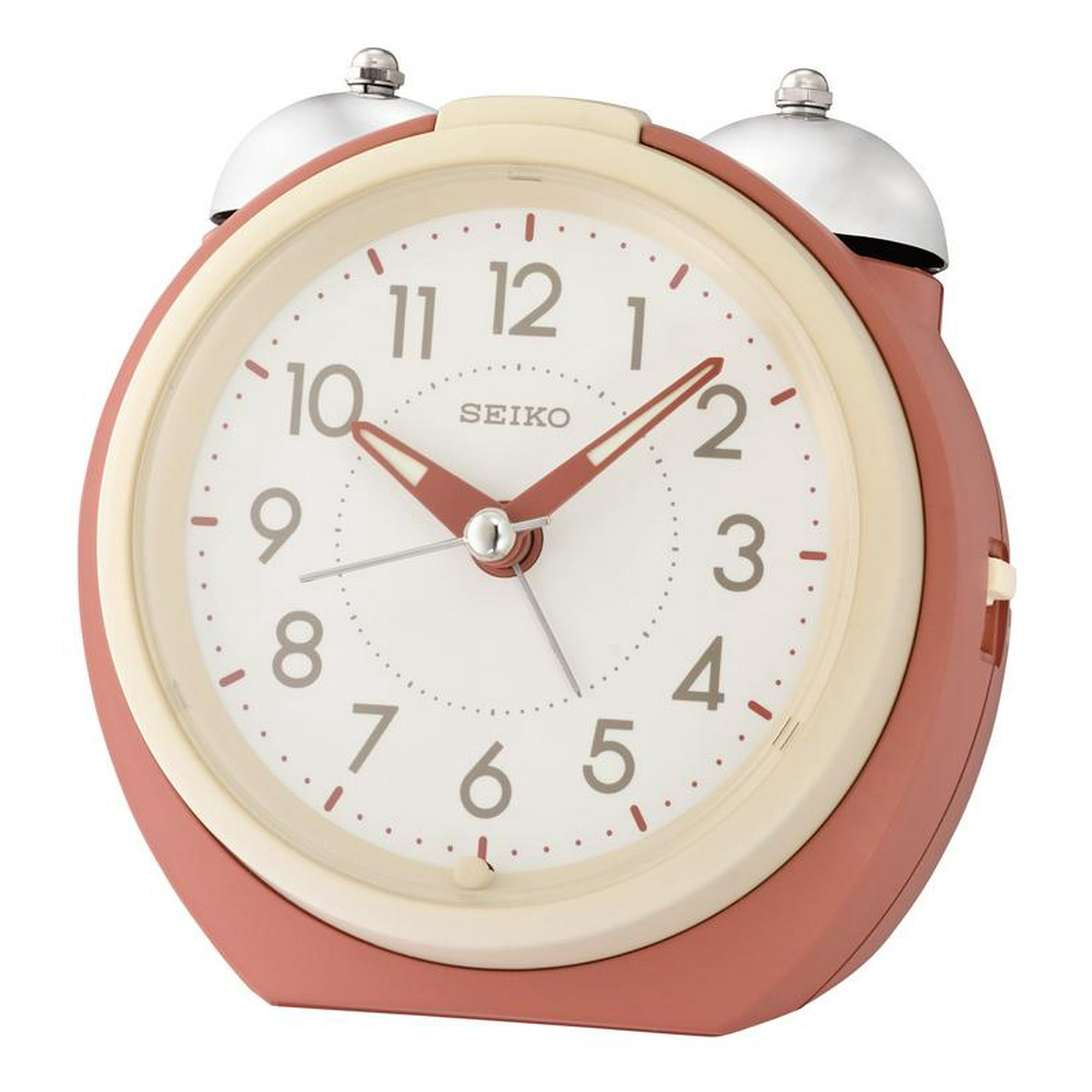 Seiko 4 Kita Bedside Alarm Clock, Quartz, Analog, Red, QHK 054 RLH