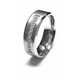 thumbnail image 3 of His Hers 3 Piece Sterling Silver and Stainless Steel Cz Wedding Ring Set, 3 of 4