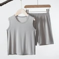 thumbnail image 2 of Uuszgmr Summer Boys Girls Outfits Toddler Summer Short Sleeve Solid Color Tops Shorts Fashion For Children Clothes Grey,Size:2-3 Years, 2 of 4