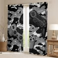 thumbnail image 3 of Feelyou Grey Game Controller Black Out Curtains, Fashion Camo Abstract Curtains Pack of 2 (42x63 Each), Cartoon Gamepad Theme Bedroom Curtains, Living Room Curtains Decor, 3 of 7