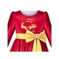 thumbnail image 4 of Girls Dress Christmas Red Gold Tree Reindeer New Year Party 8 Years, 4 of 6
