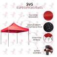 thumbnail image 4 of Toldo Carpa Plegable Reforzada sin Paredes 2x2 m Color Rojo, 4 of 5