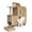 Oak, variant on Cat Feeding Station with Bowls, Cat Food Table with Moving Wheels, Cat Bed Window Perch with Vertical Scratcher and Mat