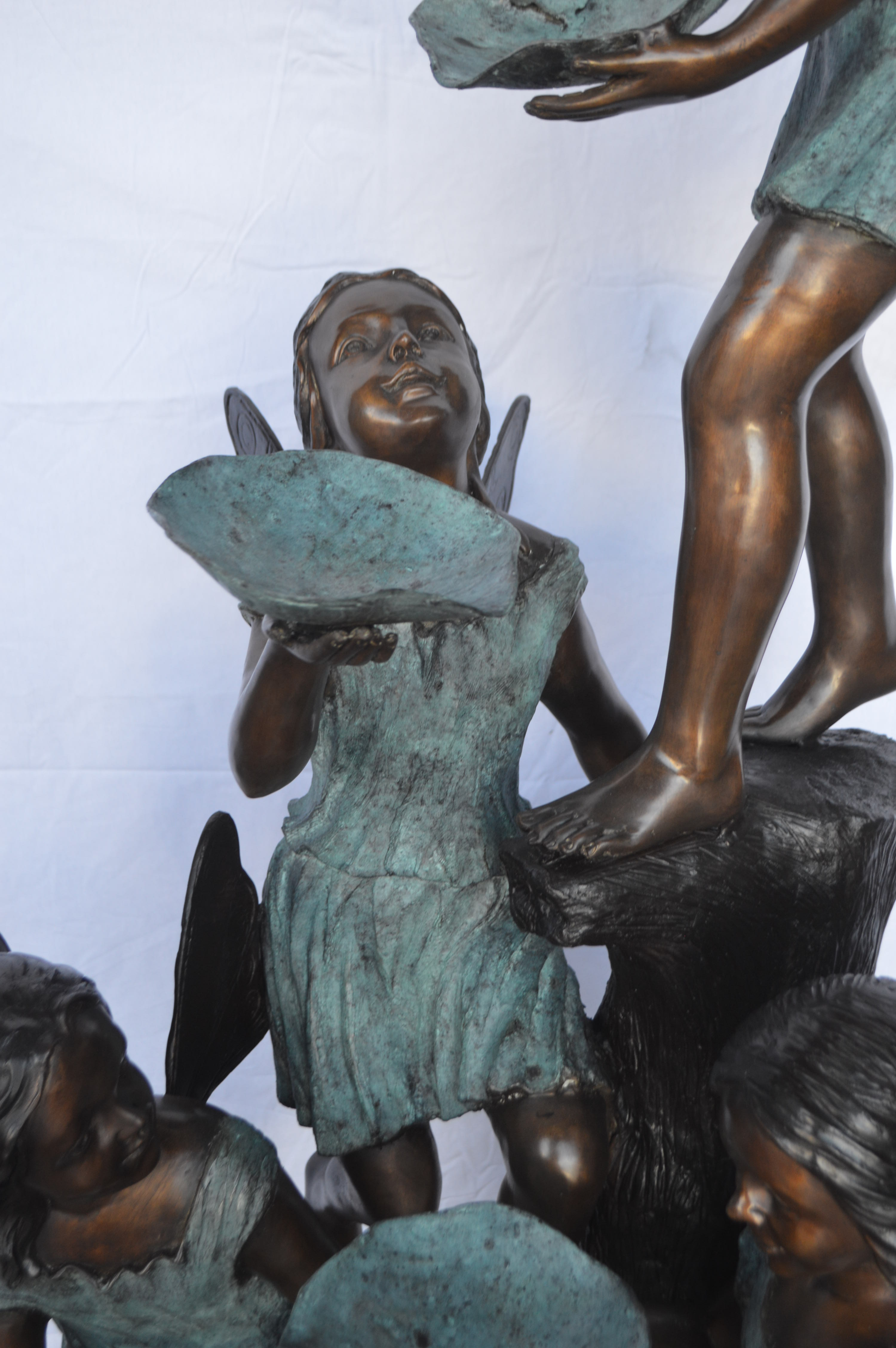 Nifao Four Angels Playing Outdoor Fountain Statue, Bronze Garden Water Feature Sculpture for Patio & Yard – Outdoor Garden Decor Sculpture, 35"L x 28"W x 66"H