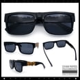 thumbnail image 6 of Locs Mens Bold Gothic Logo Thick Arm Horn Rim Gangster All Black Sunglasses [56mm] Black Gold, 6 of 7