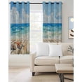 thumbnail image 2 of Summer Beach Blackout Curtains for Bedroom Living Room Darkening Curtains 90 Inch Coastal Starfish Seashells Ocean Blue Sky Black Out Window Curtain Privacy Window Treatment Grommet Drapes 52"x90"x2, 2 of 9