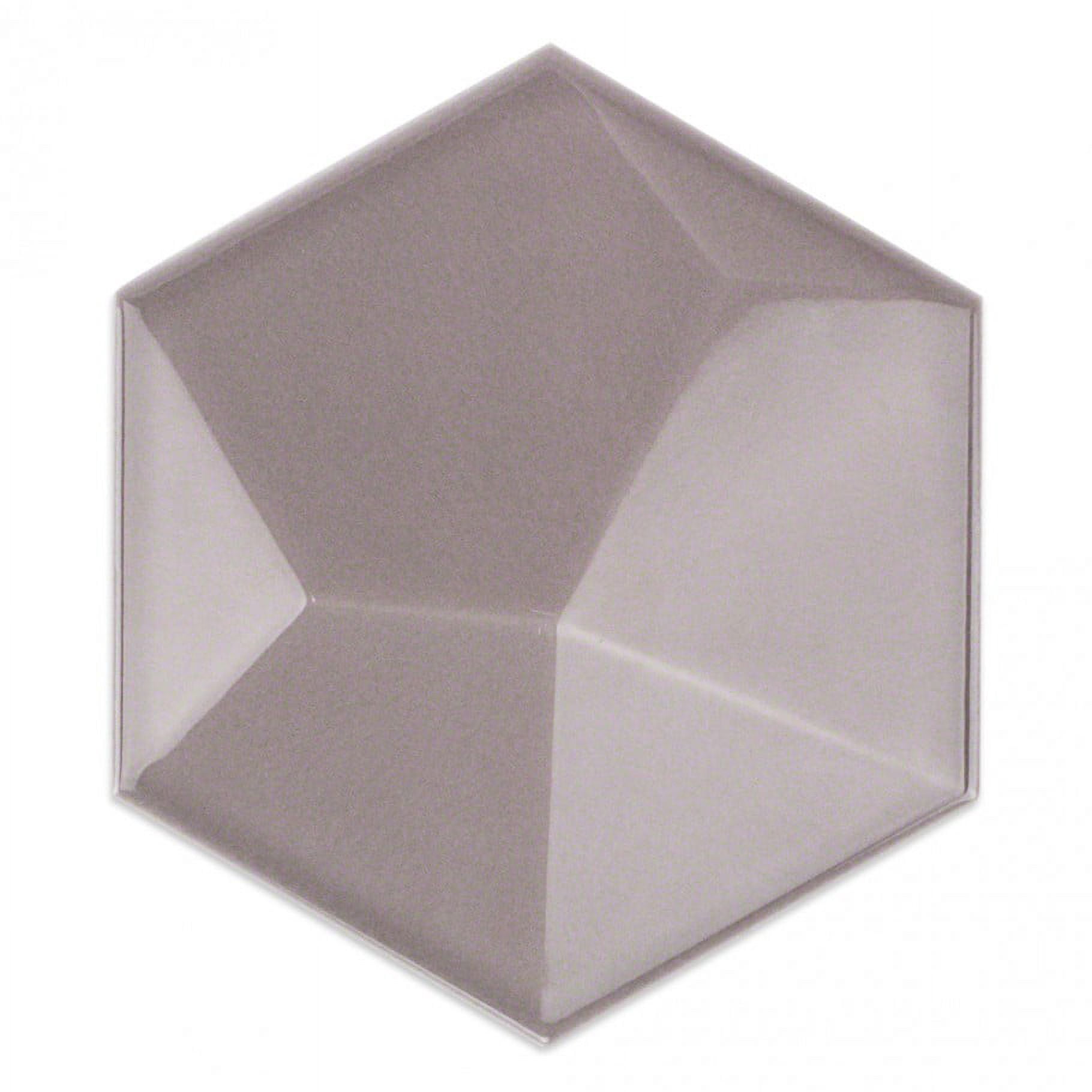 Magen 3D-Hex Gray Polished Ceramic Hexagon Tile