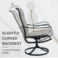 thumbnail image 5 of SUMMIT LIVING Set of 2 High-Back Swivel Outdoor Dining Chairs with Padded Textilene Seat, Black & Dark Brown, 5 of 13
