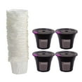 thumbnail image 2 of Reusable Coffee Filters Reusable Coffee Pods Stainless Mesh 4 Pack + 100 PCS Coffee Paper Filters, 2 of 5