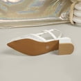 thumbnail image 5 of PiGOGI Women Pointed Toe Closed Toe Mesh Breathable Heel Comfortable Sandals Summer Casual Walking Shoes White, 5 of 9