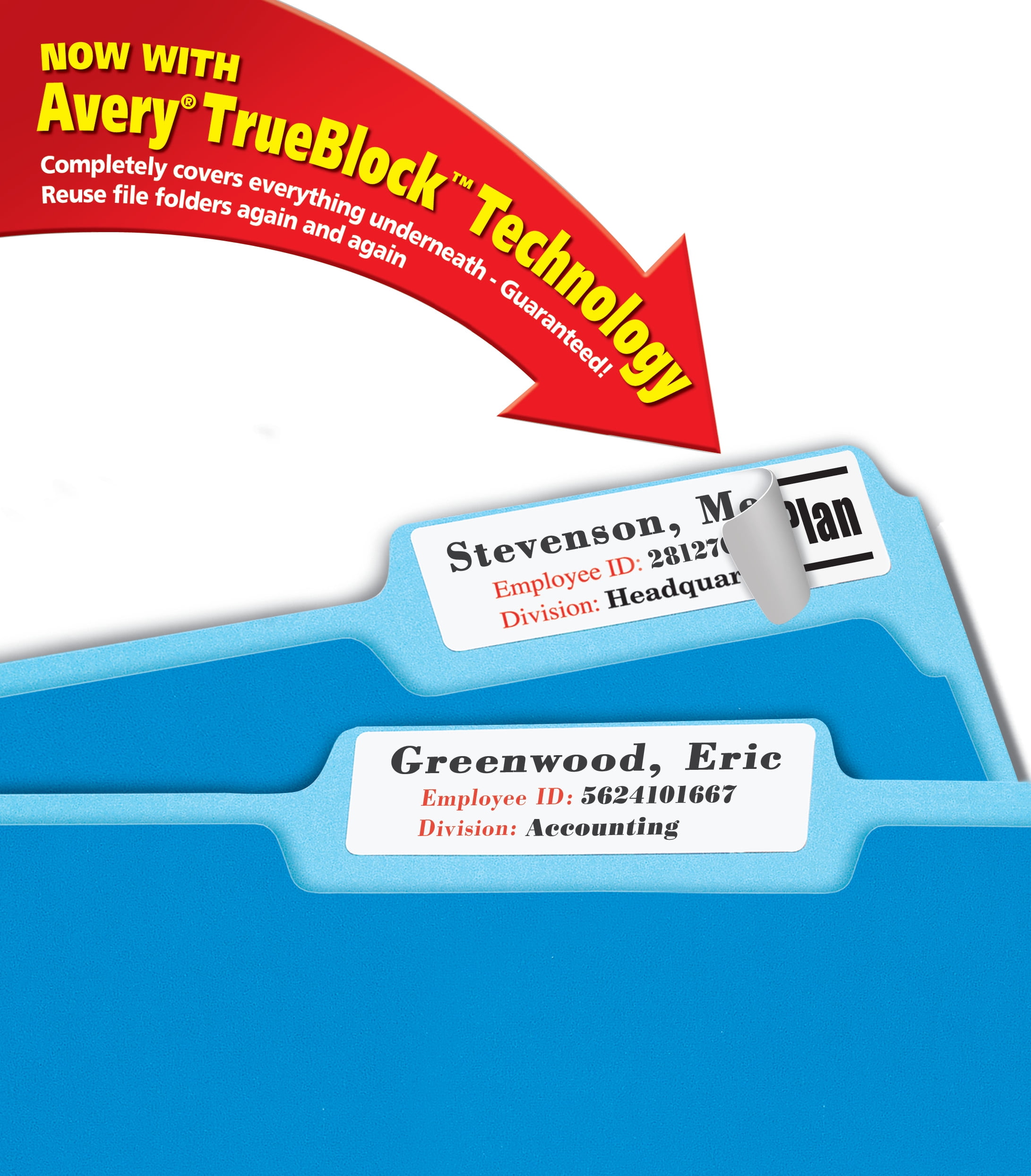 Avery Large File Folder Labels 15 16 X3 7 16 450 White