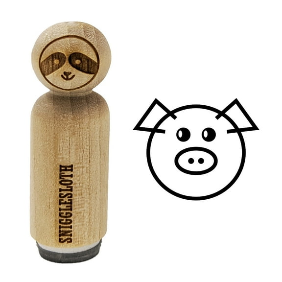 Cute Pig Face Rubber Stamp for Scrapbooking Crafting Stamping - Mini 1/2 Inch