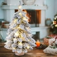 thumbnail image 4 of Arbre de Noël Artificiel Pré-Éclairé 18 Pouces, Arbre de Noël Enroulé de Neige avec Lumières pour Décoration Intérieure, Blanc, 4 of 5