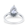 thumbnail image 3 of Simulated Cubic Zirconia Size-6 Teardrop Art Deco Pear Wedding Engagement Ring 925 Sterling Silver, 3 of 7