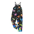 thumbnail image 4 of Odeerbi 5-14 Years Kids Girls Summer Jumpsuit Butterfly Print Camisole Romper Casual Overalls Bib Overall Pantss with Pockets, 4 of 6