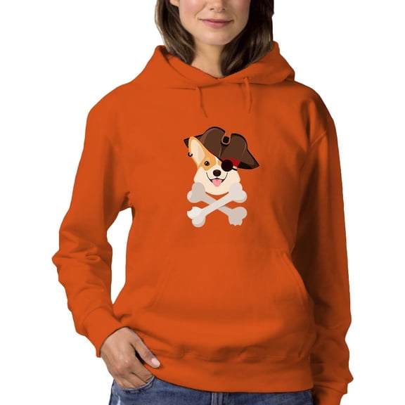 Pirate Corgi W Eyepatch Hoodie Women -Image by Shutterstock, Female 5X-Large