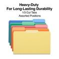 thumbnail image 3 of HITOUCH BUSINESS SERVICES Heavyweight File Folders 1/3 Cut Legal Size Assorted Colors 50/Box, 3 of 4