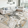 thumbnail image 7 of Yesurprise 9x12ft Marble Area Rugs - Abstract Design, Washable, Non-Slip, Modern Area Rugs for Living Room, Bedroom, Kitchen, Dining, Grey Ash, 7 of 7