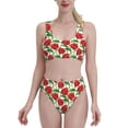 thumbnail image 2 of Picia Rose Flowers Women's High Waisted Bikini Scoop Neck Swimsuit Two Pieces Bathing Suit-, 2 of 8