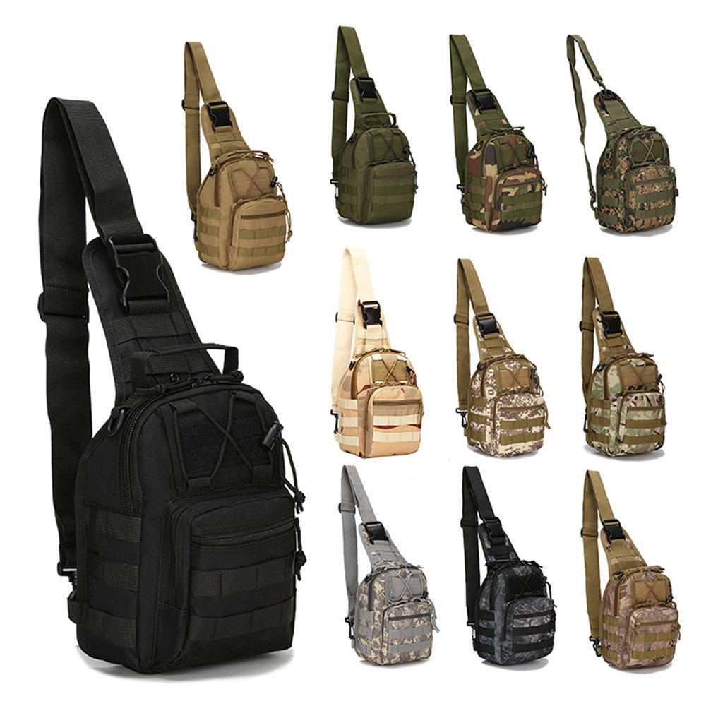 Sac Tactique De Poitrine Molle Bandoulière Gris - Pour Chasse, Rando, Camping - Neuf