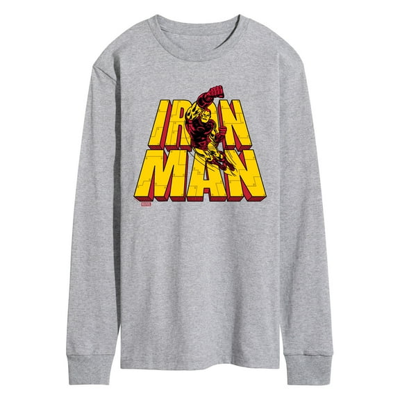 Marvel Iron Man - Stacked Name Oversized - Men's Long Sleeve Graphic T-Shirt