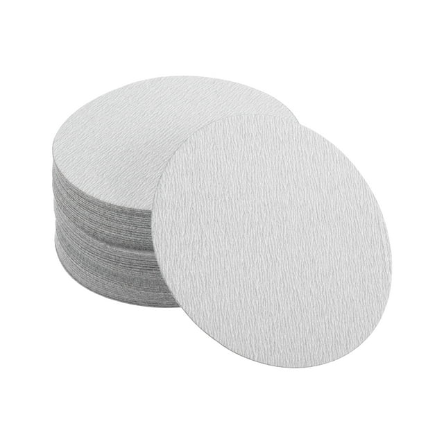 Discos de lija Unique Bargains, 4.92" 240 grano, papel de lija redondo para reparación automotriz con gancho y bucle de óxido de aluminio blanco, 50 piezas