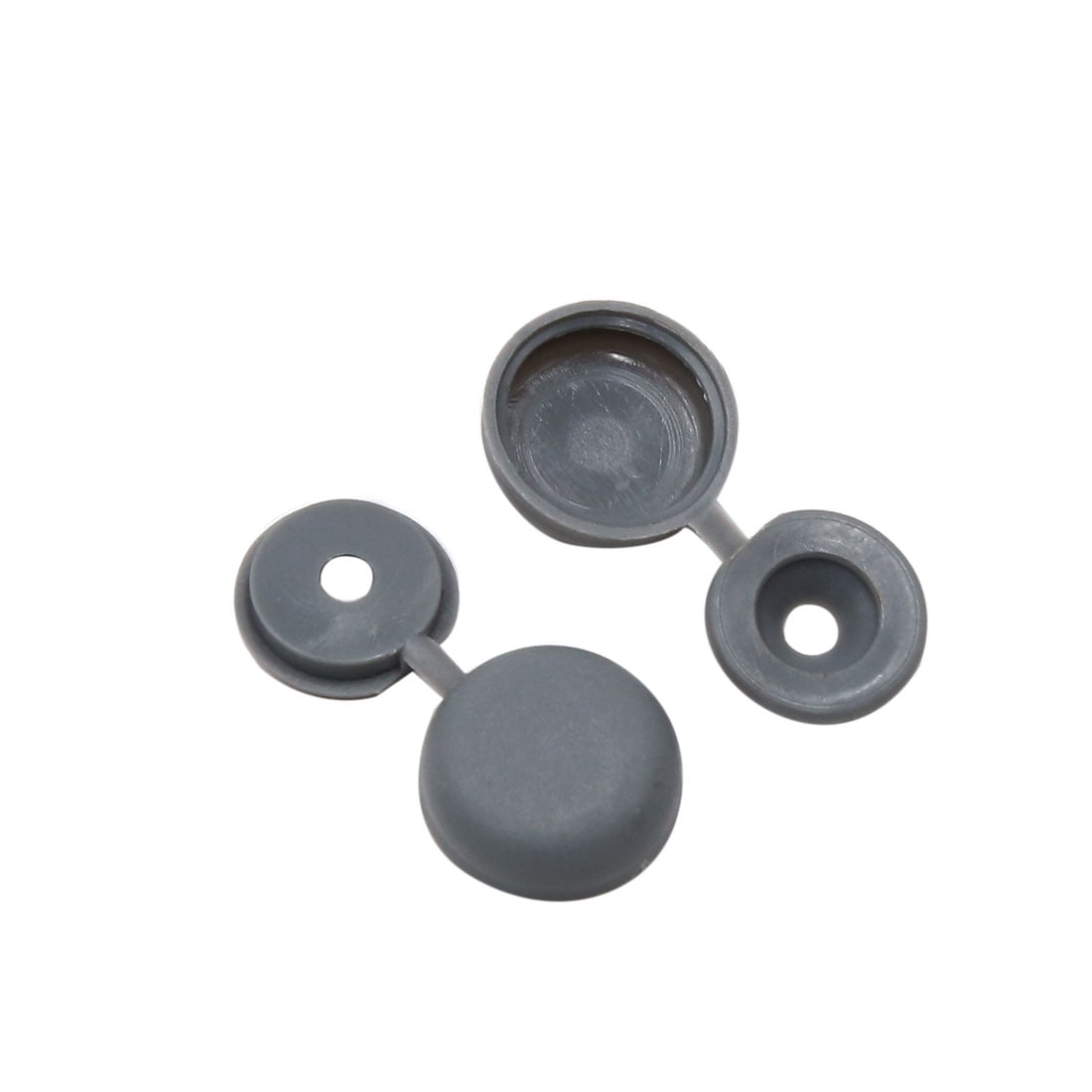 50pcs Gray Hinged Plastic Clips Screw Fold Caps Cover 4mm for Auto Car