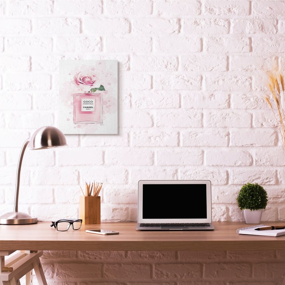 Stupell Industries Pink Flower Perfume Fashion Glam Design Canvas Wall Art by Amanda Greenwood