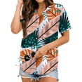 thumbnail image 3 of ZXSXSY Women Floral Print Lapel Collar Buttons Down Short Sleeve Summer Shirt, 3 of 5