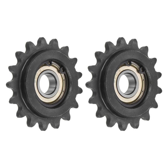 Uxcell 2Pack #35 Chain Idler Sprocket, 12mm Bore 3/8" Pitch 17 Tooth Sprocket Tensioner Carbon Steel