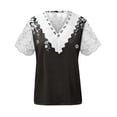 thumbnail image 2 of TaTaai Women‘s Floral Print V Neck Short Sleeve Pullover Blouse, Loose Fit Casual Knit Top for Spring Summer Everyday Wear, Work & Weekend Outfits Gift, 2 of 5