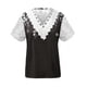 thumbnail image 5 of V Cuello Manga Corta Tops para las Mujeres Plegar Impreso Botón Delantero Casual Blusa Verano, Tops de Verano de las Mujeres V Cuello, 5 of 5