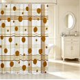 thumbnail image 2 of Manfei Classic Plaid Shower Curtain 72Wx72L,Cute Polka Dot Bathroom Curtain,White Brown, 2 of 5