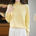 thumbnail image 5 of HongQid Chandails Femme Automne Hiver Chaud Doux Tricoté Ample Chandail Col Roulé Manches Longues, 5 of 5