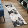 thumbnail image 3 of Runner Rug 2'x6', Black Cow Floral Washable Non-Slip Hallway Runner Rugs, Grey Wooden Farmhouse Animals Bedside Rugs Floor Mats Carpet Runners for Kitchen Bathroom Laundry Room, 3 of 8
