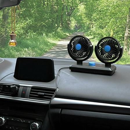 FYHALE 12V Car Fan 360 Degree Rotatable 2 Speed Auto