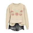 thumbnail image 2 of Lmueinov Christmas Sweatshirts for Women Graphic Christmas Rhinestone Sweatshirt Long Sleeve Crewneck Sparkly Tops Holiday Pullover Cute Tops Tshirt, Christmas Gifts, 2 of 5