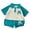 Green, variant on Boys Outfit Set Size 4 Years-5 Years Summer Short Sleeve Two Piece Set Loose Two Piece Fashion Childrens Wear Toddler Boy Outfit Grey