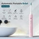 thumbnail image 4 of Cepillo de dientes eléctrico con 4 cabezales y carga USB, 5 modos y temporizador de 2 minutos, impermeable IPX7 para adultos - blanco, azul o rosa, 4 of 9