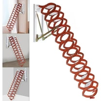Orange Attic Pull Down Ceiling Stairs Retractable Attic Folding Extension Ladder 31.5'' * 35.43''