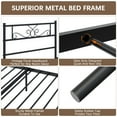 thumbnail image 6 of Yoneston Twin Size Metal Platform Bed Frame with Headboard for Kids and Teens, Black, 6 of 7