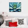 thumbnail image 4 of Nawypu Succulent Wall Art Living Room Cactus Wall Decor Turquoise Plant Leaf Pictures for Bedroom Light Blue Botanical Painting Agave Flower Canvas Artworks Kitchen Home Decorations 20x16 inch, 4 of 4