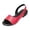 Red, variant on Rokment Vintage Flat Dressy Sandals for Women 2026 Stylish Casual Leather Fish Mouth Open Toe Low Heels Comfortable Slingback Walking Summer Shoes with Back Strap Red Size 7