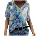 thumbnail image 1 of PENGXIANG Mode Femmes Été Imprimé Manches Courtes Col Rond T-Shirt Décontracté Tee Tops T-Shirt pour Femmes, 1 of 3