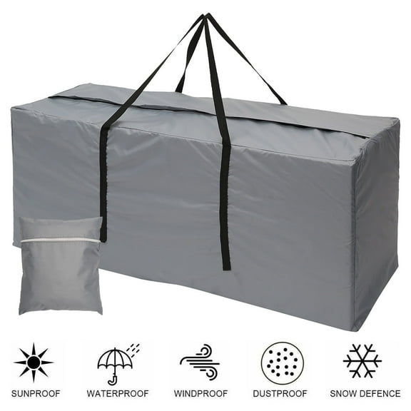 Pluokvzr Extra Large Zipped Waterproof Garden Furniture Cushion Storage Bag Heavy Duty