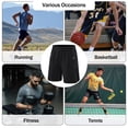 thumbnail image 4 of Pantalones cortos deportivos para hombre, bolsillos con cremallera en la cintura elástica, transpira Abanopi Pantalones cortos deportivos para hombre, 4 of 7